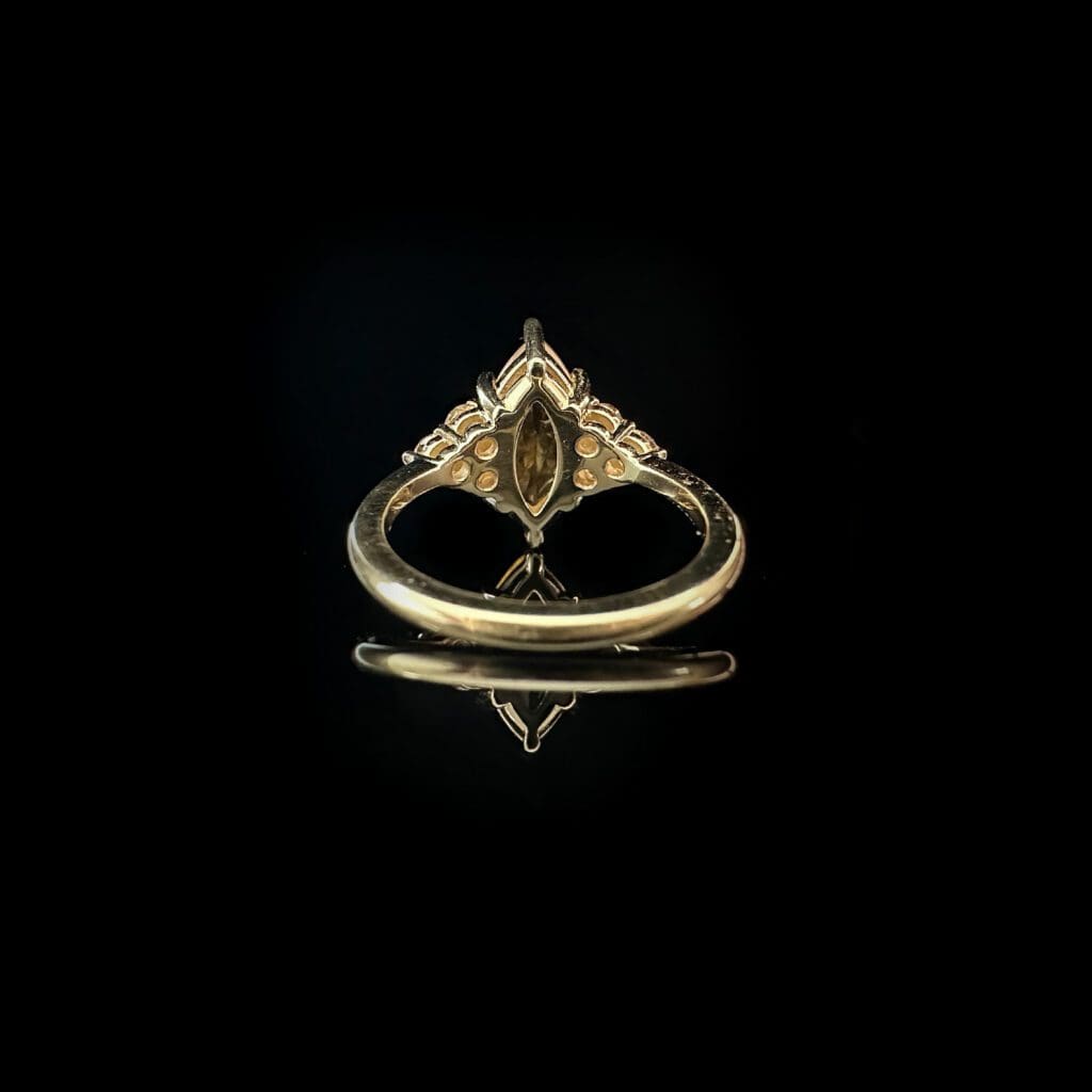 'Natalie'-Marquise citrine cognac diamond and yellow gold ring - Image 5