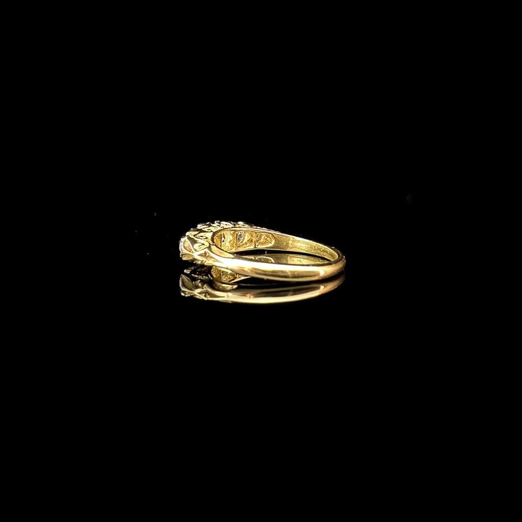 'Amelia'-Antique 5-stone diamond 18K gold ring - Image 6