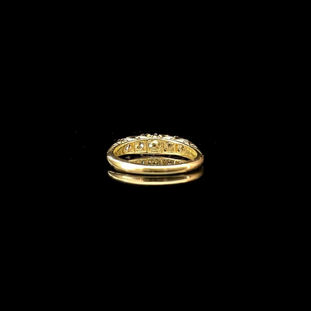 'Amelia'-Antique 5-stone diamond 18K gold ring - Image 5