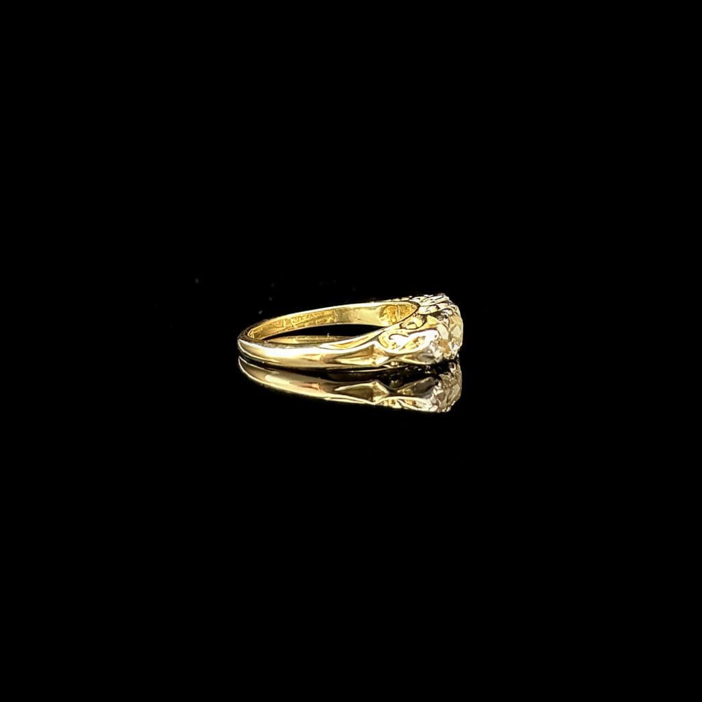 'Amelia'-Antique 5-stone diamond 18K gold ring - Image 4