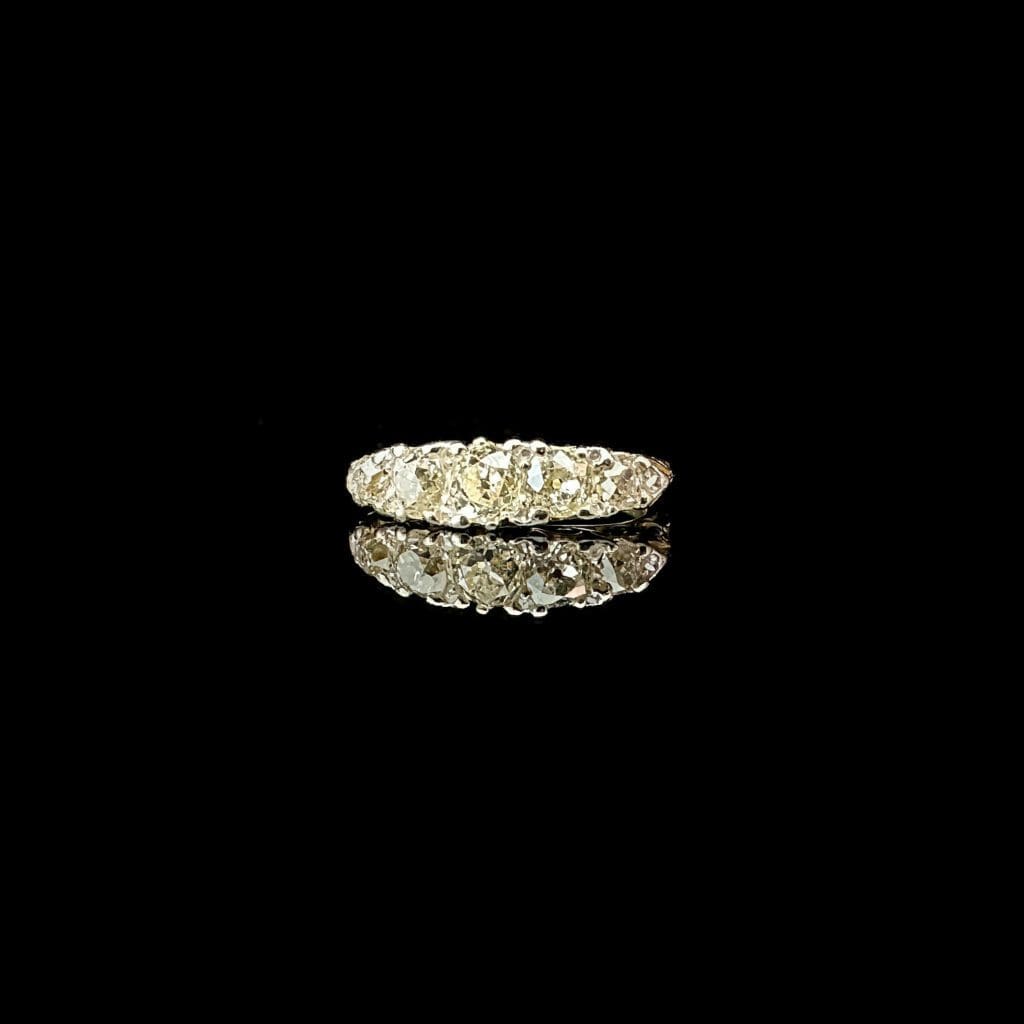 'Amelia'-Antique 5-stone diamond 18K gold ring - Image 2