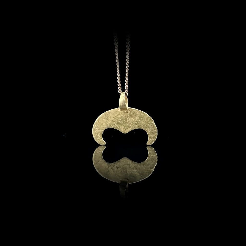 Viking Solid Gold Lunar Pendant 900-100 AD on 18K gold chain - Image 2