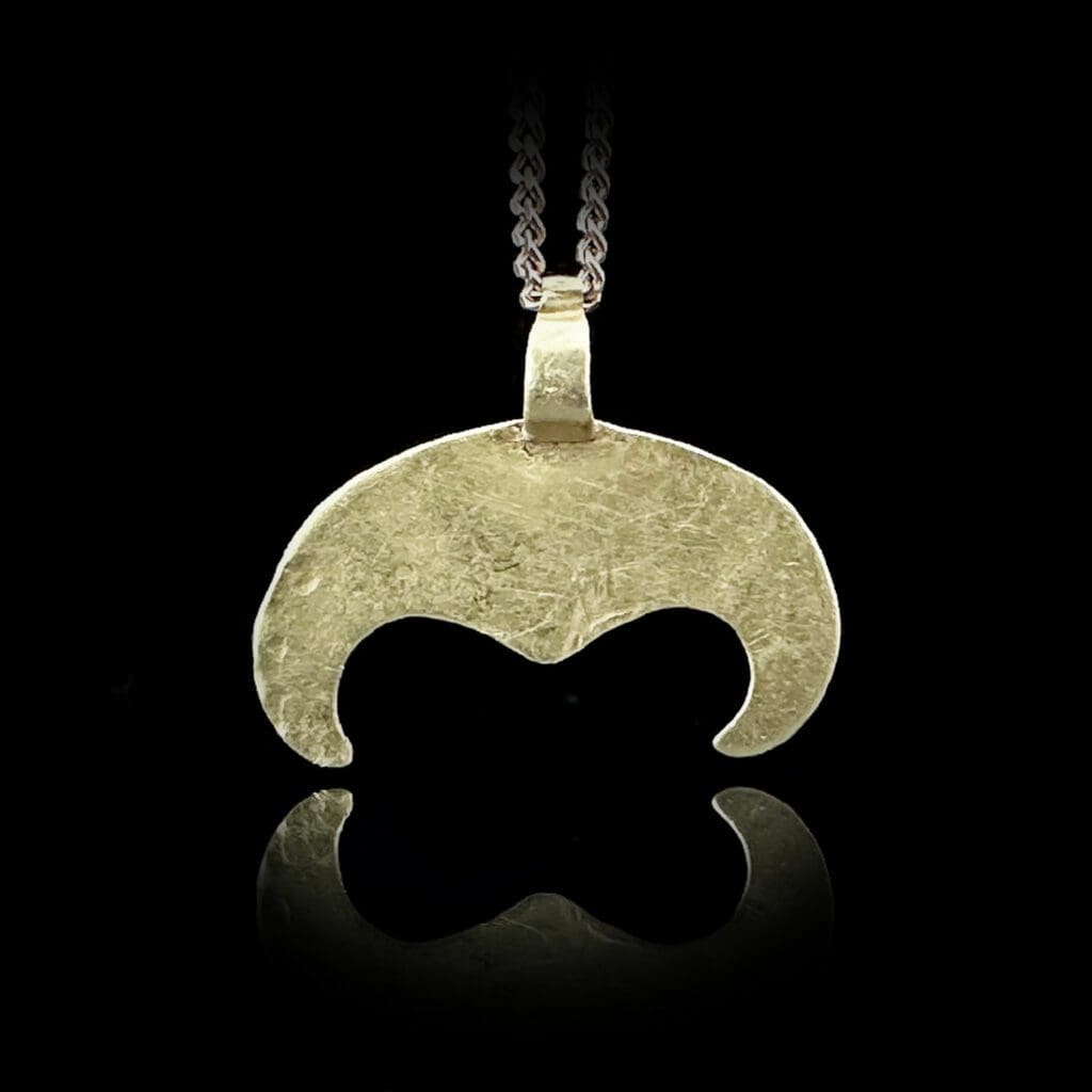 Viking Solid Gold Lunar Pendant 900-100 AD on 18K gold chain