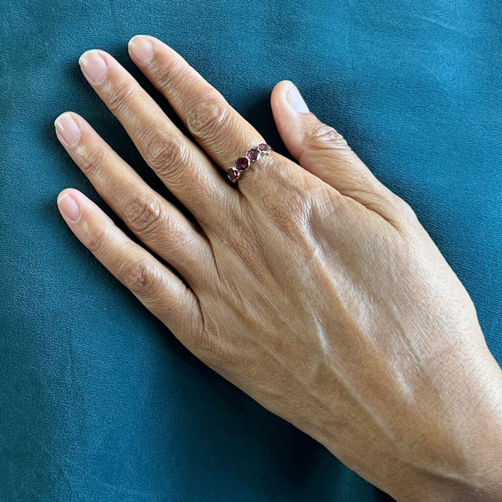 'Tricia'-Antique five stone garnet rose gold ring - Image 8