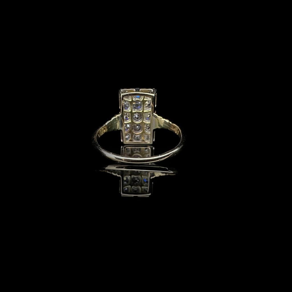 'Robin'-Rectangular Edwardian old cut diamond cluster ring - Image 6