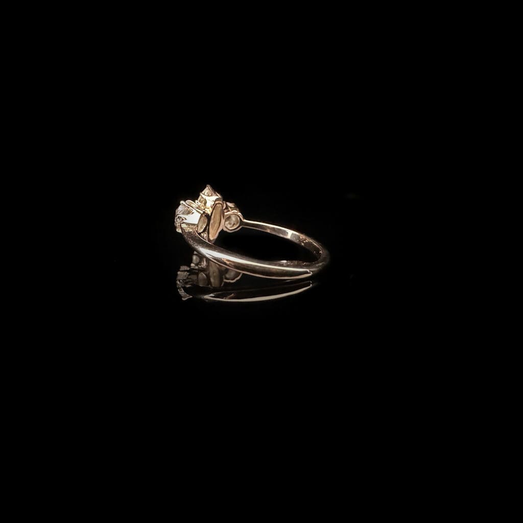 'Marquisa'-Antique marquise rose cut diamond trilogy ring - Image 6