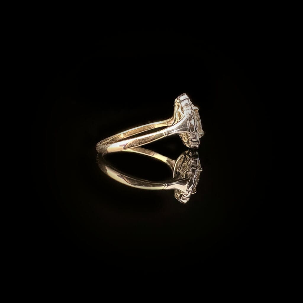 'Rosabella'-Antique oval rose cut diamond cluster ring - Image 4