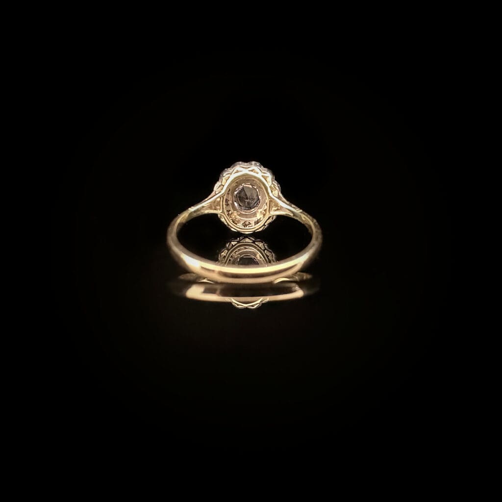 'Rosabella'-Antique oval rose cut diamond cluster ring - Image 5