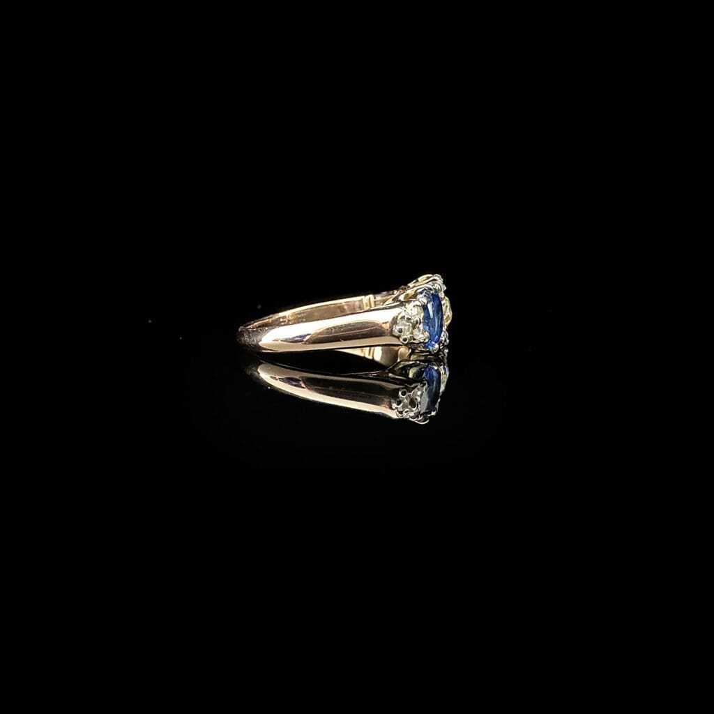 'Beatrice'-Antique two sapphires and diamond ring - Image 4