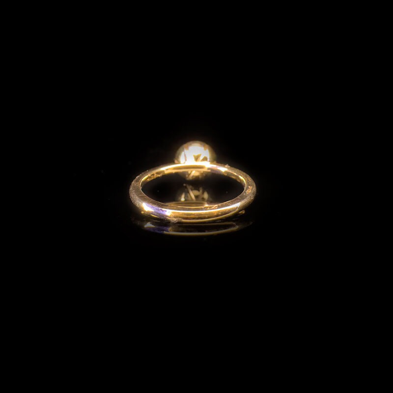 Round rose cut yellow diamond yellow gold ring - Image 5