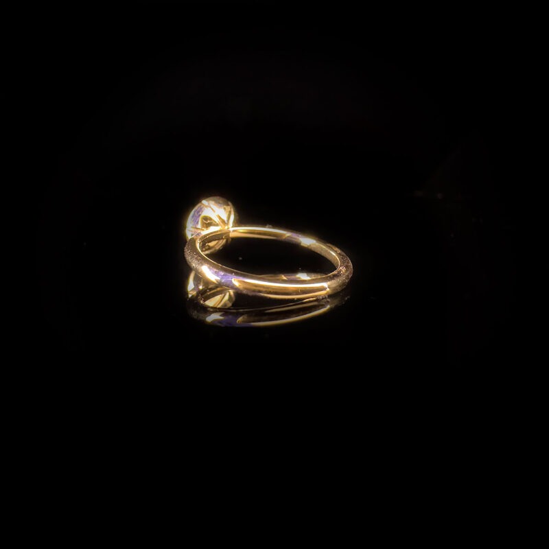 Round rose cut yellow diamond yellow gold ring - Image 6