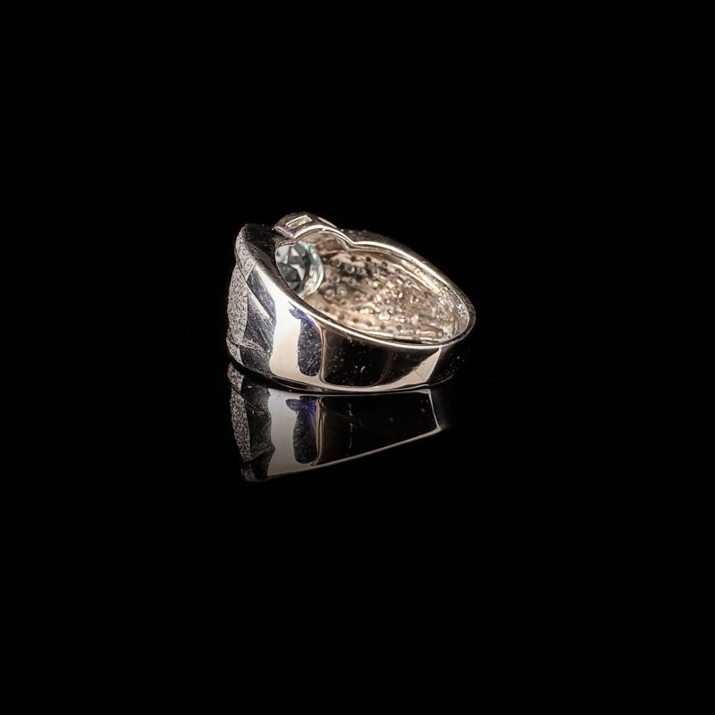 Art deco aquamarine diamond white gold ring - Image 6