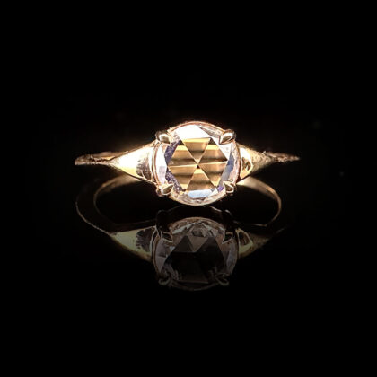 ‘Priya’-0.51 round rose cut diamond in 18 K rose gold ring