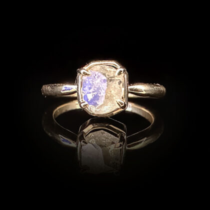 ‘Misha’-Handmade natural rough diamond yellow gold ring