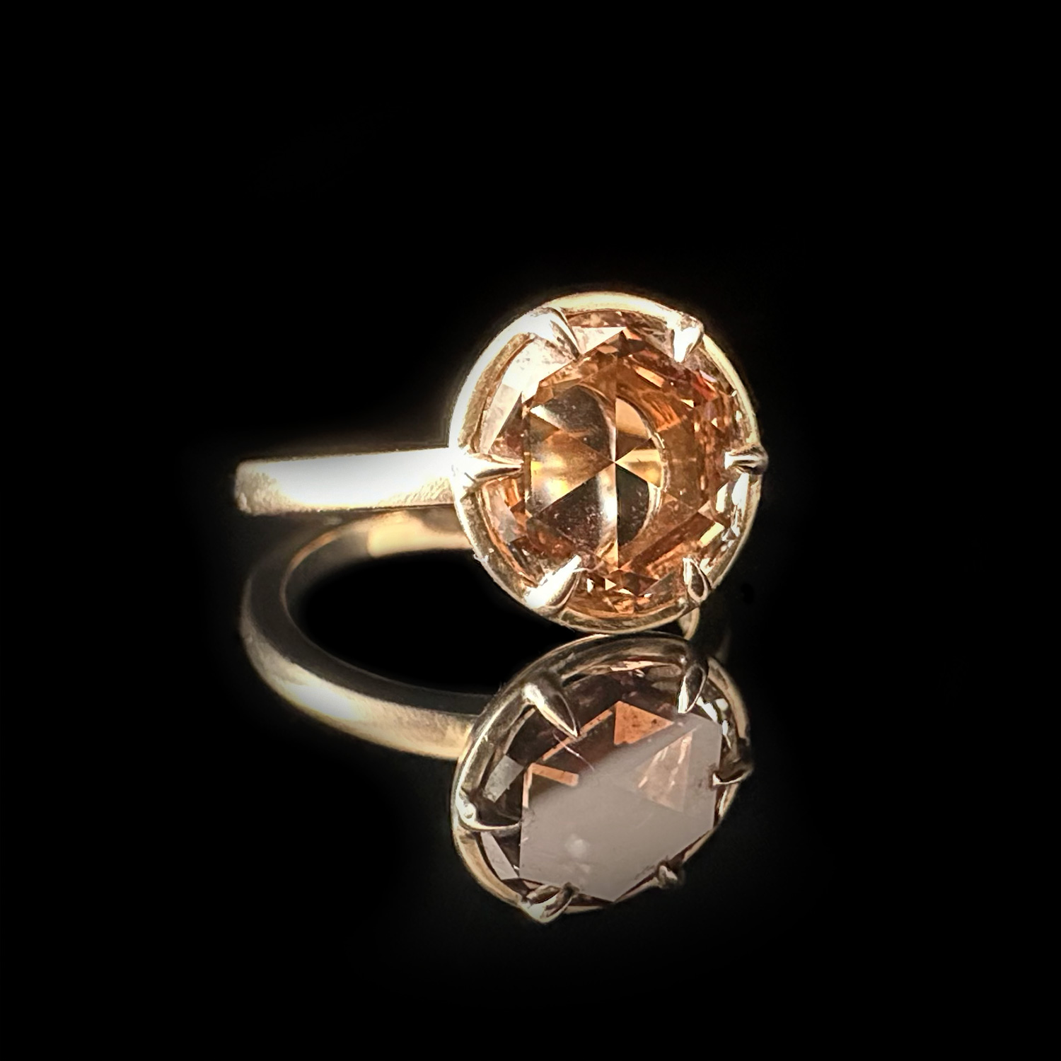 ‘Ariana’- Champagne diamond in yellow gold ring 2 ‘Ariana’- Champagne diamond in yellow gold ring - Image 2