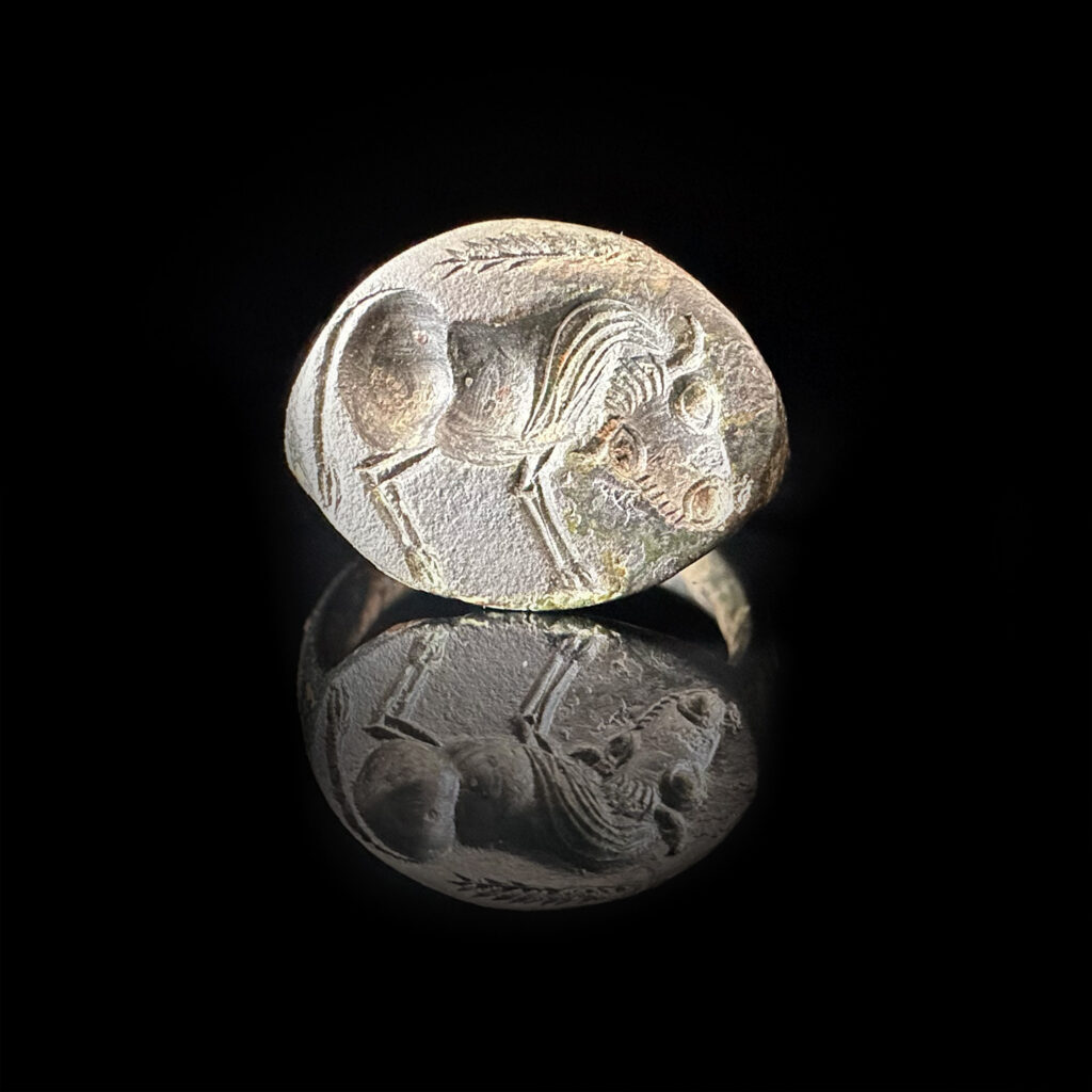 Home 11 'Bronze Bull'-Antique Eastern Greek bronze ring with bull circa 5th century BC