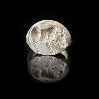 Home 11 'Bronze Bull'-Antique Eastern Greek bronze ring with bull circa 5th century BC